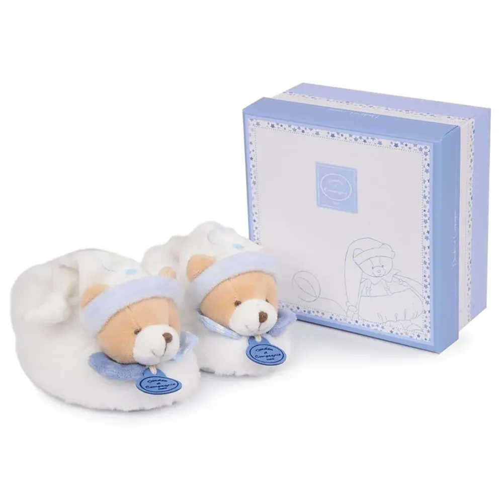 Chaussons avec hochet Ours - Doudou et Compagnie