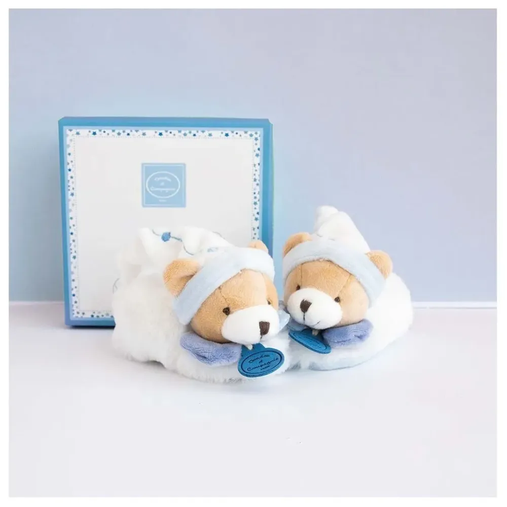 Chaussons avec hochet Ours - Doudou et Compagnie