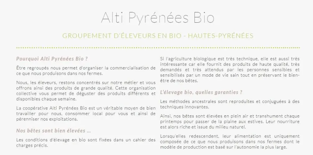 ALTI'BIO  Le Panier de la Marmotte